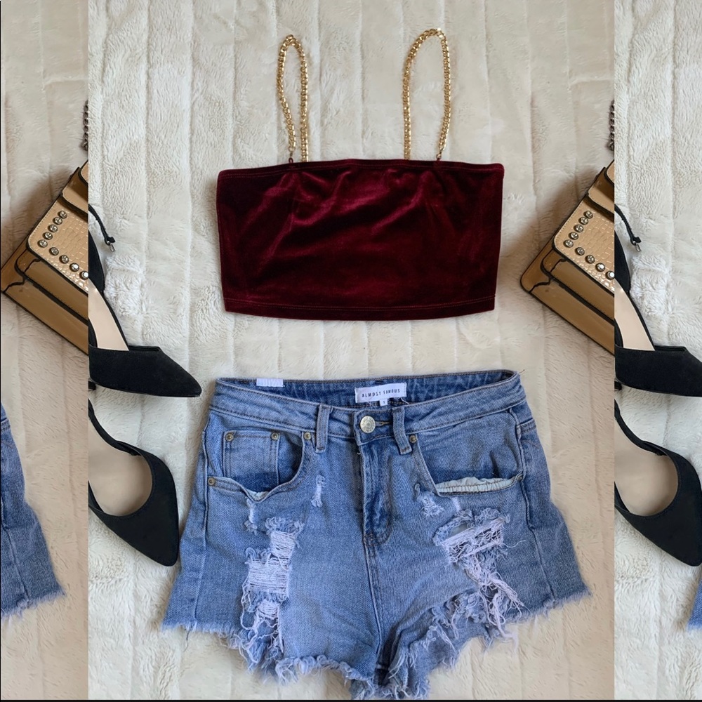 Red Velvet Crop Top